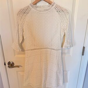Simple White Lace Mini Dress